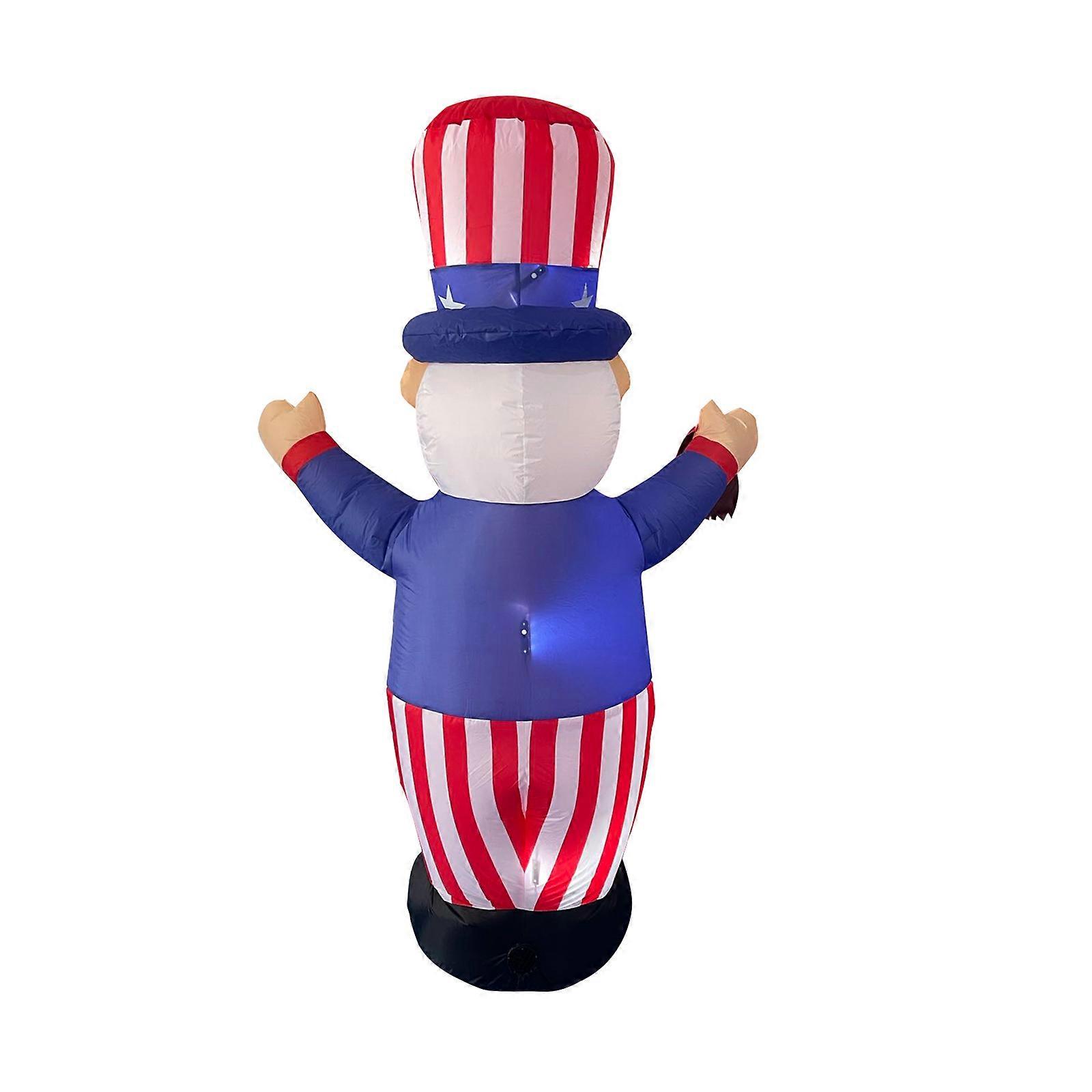 Independence Day Decor Inflatable Doll Props Light Up Durable Decorate Uncle Sam