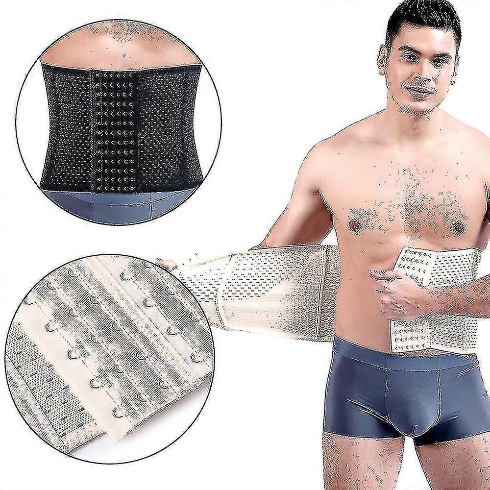 Men Waist Trainer Tummy Control Body Shaper Hook-and-eye Belt Belly Fat Burner Slim Corset Shapewear