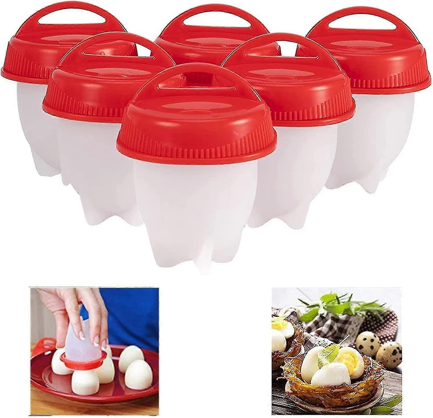 6 Sets,silicone Egg Cooker Without Egg Shell, For