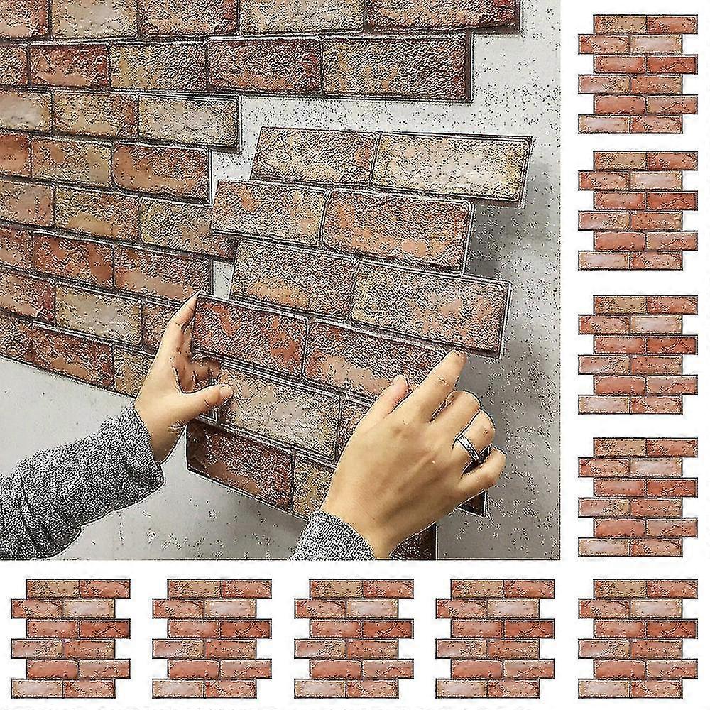 3d Simulation Brick Wall Stickers Wallpaper Kitchen Art Decals Decor(10pcs)