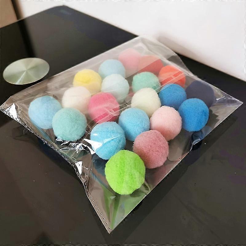 30pcs Cat Toy Plush Balls Kitten Toys Interactive Cat Toys Play Ball Kitten Toys Soft Funny Assorted Cat Play Random Color