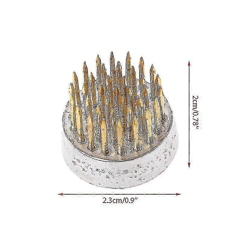 Round Ikebana Kenzan Flower Frog With Rubber Gasket Art Fixed Arranging Tools