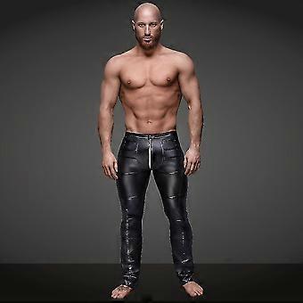 Lars Amadeus Men's Elastic Waist 70s Disco Costume Night Club Metallic Shiny Party Sequin Pants