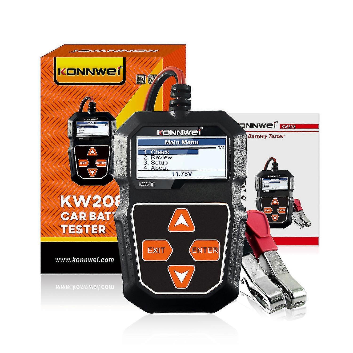 Konnwei Kw208 Car Battery Tester 12v 100 To 2000cca Cranking Charging