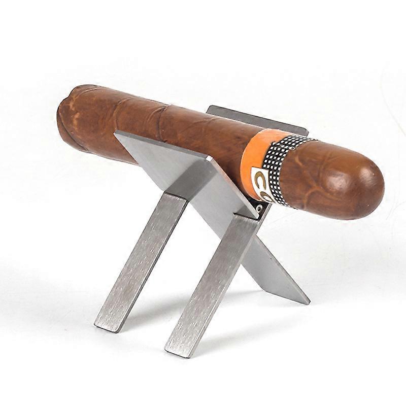 Cigar Holder, Cigars Stand Portable Foldable Hand-Free Cigar Rest for Cigar Cigarette Lovers(Silver)