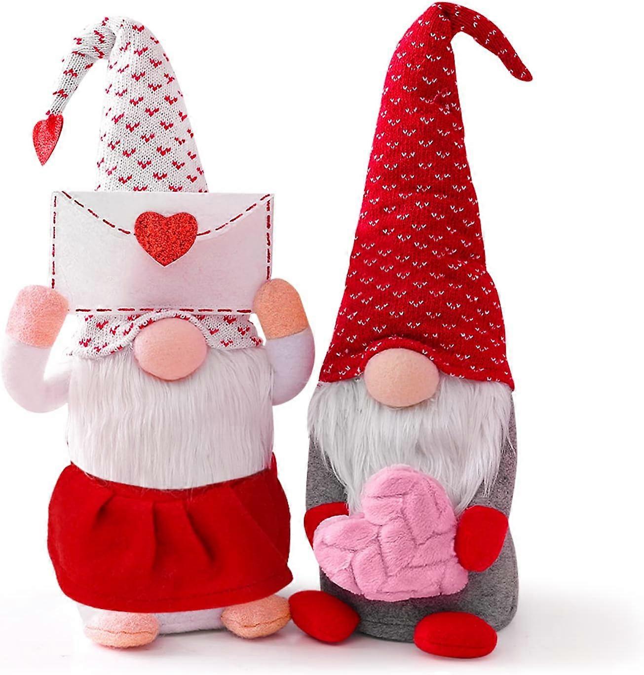 2 pieces Valentine's Day dwarf plush ornaments Valentine's Day gifts (Valentine's Day)