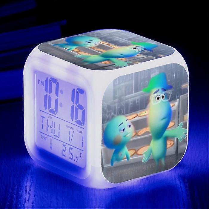 Wekity Anime Mind Adventure Kleurrijke Wekker LED Vierkante Klok Digitale Wekker met Tijd, Temperatuur, Alarm, Datum
