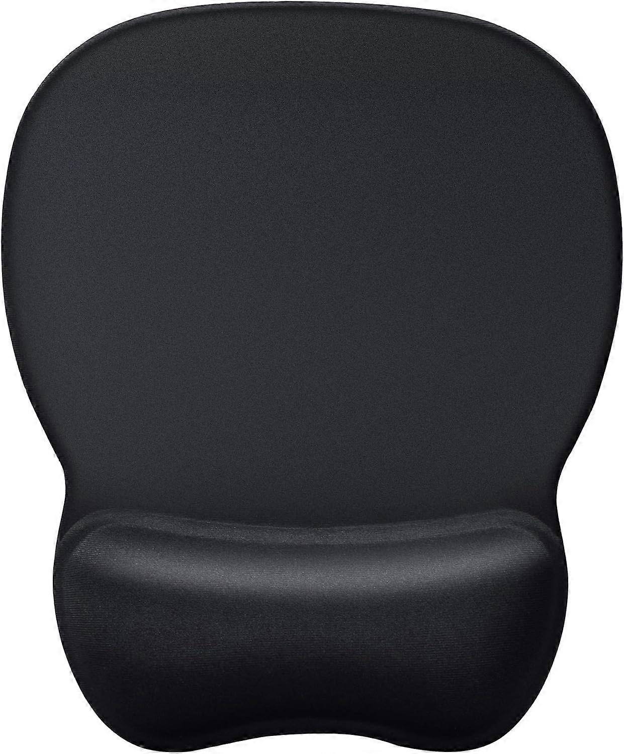 Ergonomic Mouse Pad with Gel Wrist Support, Comfortable Mouse Pad, Smooth Wrist Rest Surface and Anti-Slip PU Base, 9.4 x 8.1 inches, Black