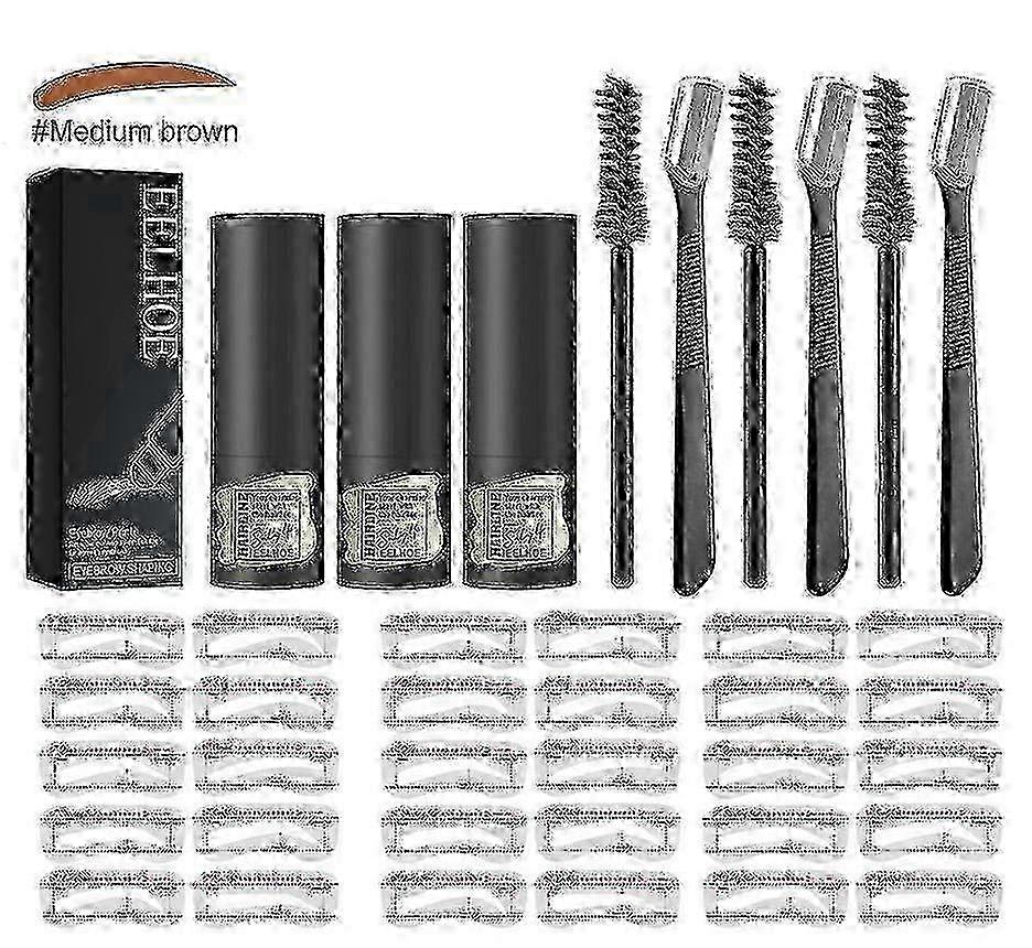 眉毛プリントセットナチュラルヘアラインパウダーファストアイブロウカード怠惰なナチュラルアイブロウメイク -