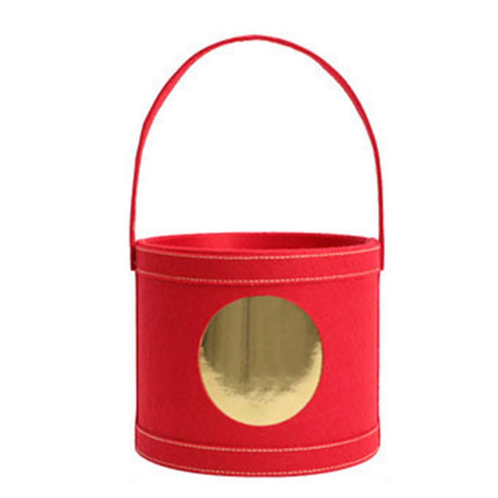 Fu Character Flower Pot Desktop New Year Lucky Flower Vase Tote Bucket Bouquet Arranging Box Container for Spring Festival Wedding Decoration