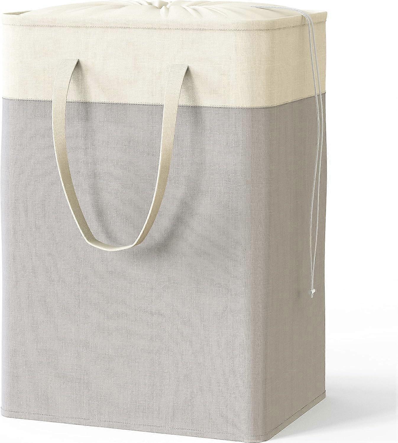 Rectangular Polyester/Cotton Collapsible Laundry Hamper, Gray