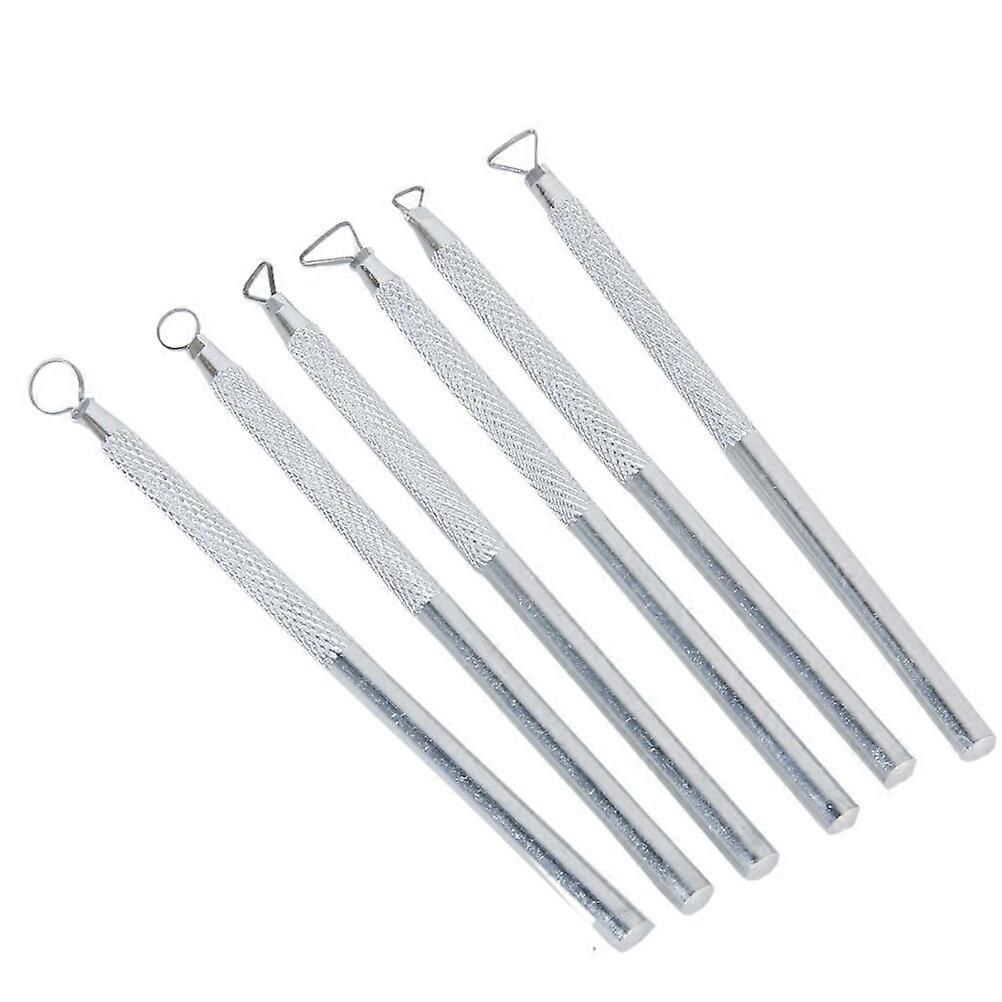 6pcs Aluminum Clay Pottery Sculpting Tools Set (Silver)