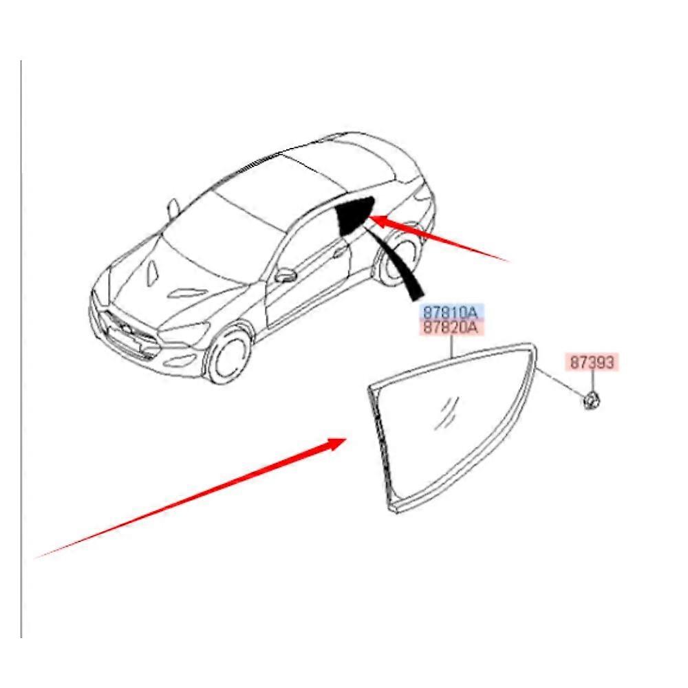 Suitable 87810-2M010 for hyundai GENESIS COUPE 12 Quarter left fixed glass and trim assembly for car windows and windows