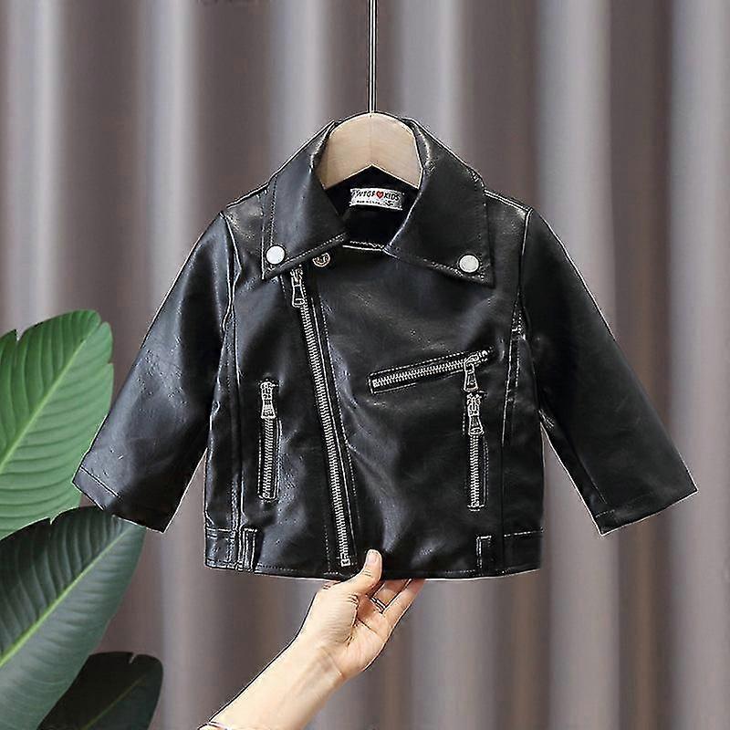Black Leather Jacket Kids Girls Girls Biker Style Faux Leather