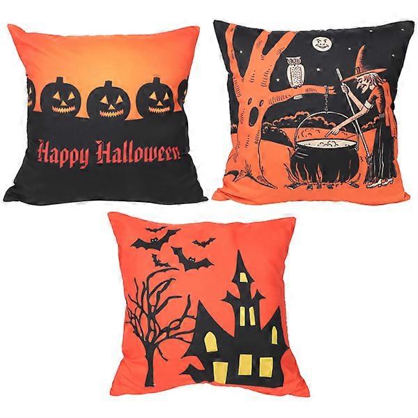 3pcs Halloween Pillow Cover Comfortable Printing Pillow Case No Pillow Inner