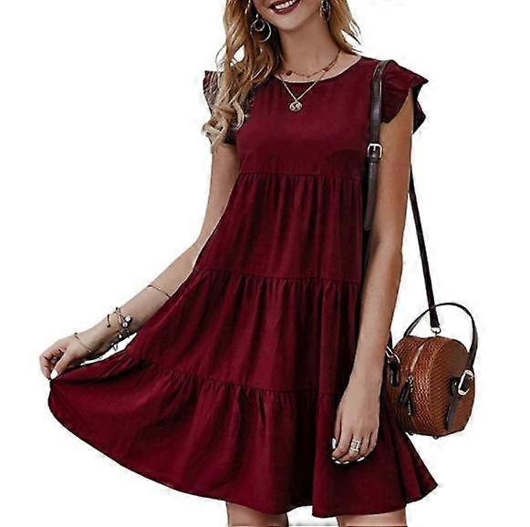 2022Women Summer Ruffle Loose Swing Casual Dress