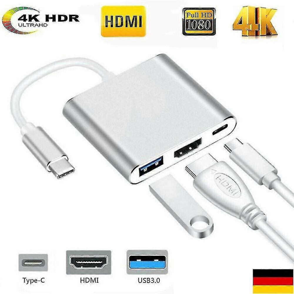 3 v 1 typ C na 4k Hdmi / USB 3.0 / USB typ-c víceportový adaptér digitální převodník