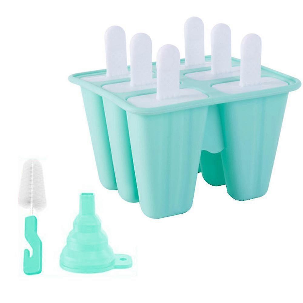 6 Grid Silicone Popsicle Molds Tray Ice Pop Ice Cube Models Diy