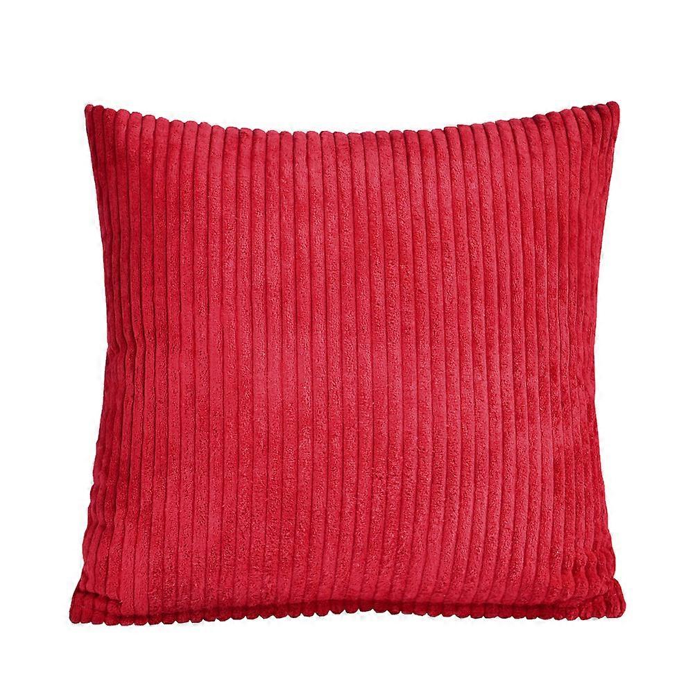 Red Corduroy Pillow Covers Throw Pillow Cases Square Cushion Covers for Office Sofa Car without Pillow Core