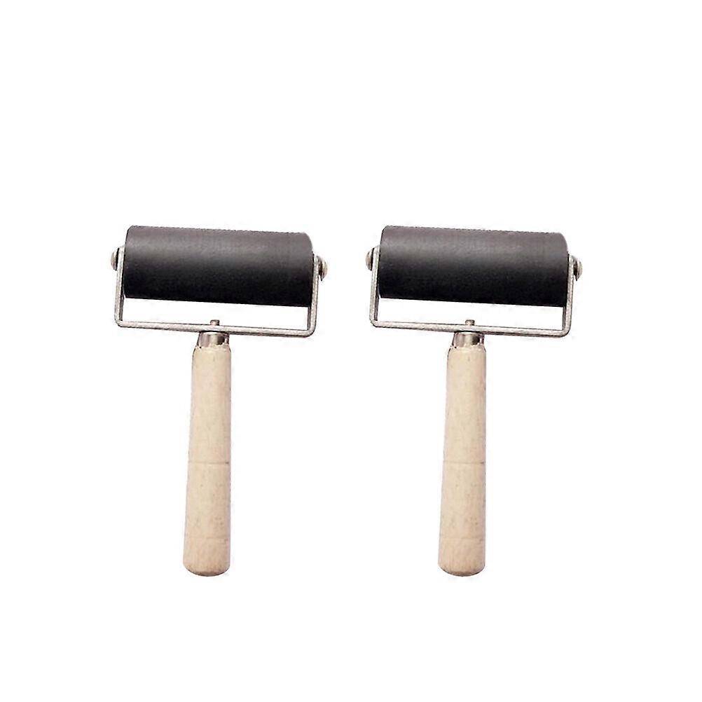 2 PCS Ink Roller Printing Ink Stamping Roller Brayer Crafting Hard Rubber Roller