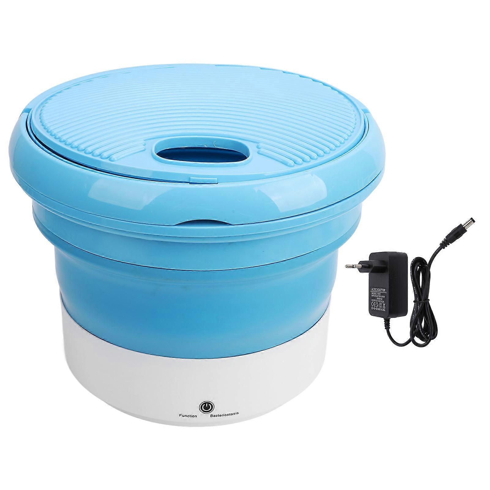 Foldable Washing Machine Multifunctional Space Saving Portable Small Laundry Washer for Underwear Trousers Socks Blue