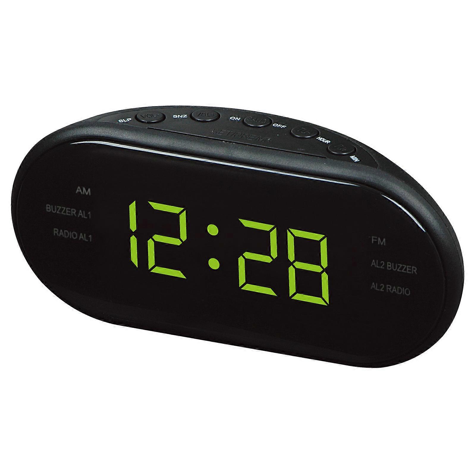 1 Set Electronic Alarm Clock Radio Snooze Function LED Digital Display Clock for Home Bedroom Office QingHai