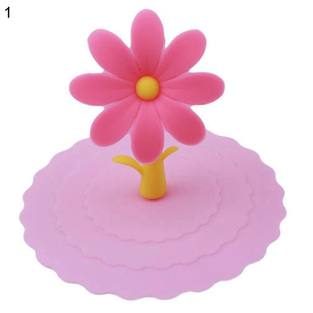 1 buc drăguț rezistent la praf reutilizabil silicon desen animat floare cană ceașcă capac capac cu arc