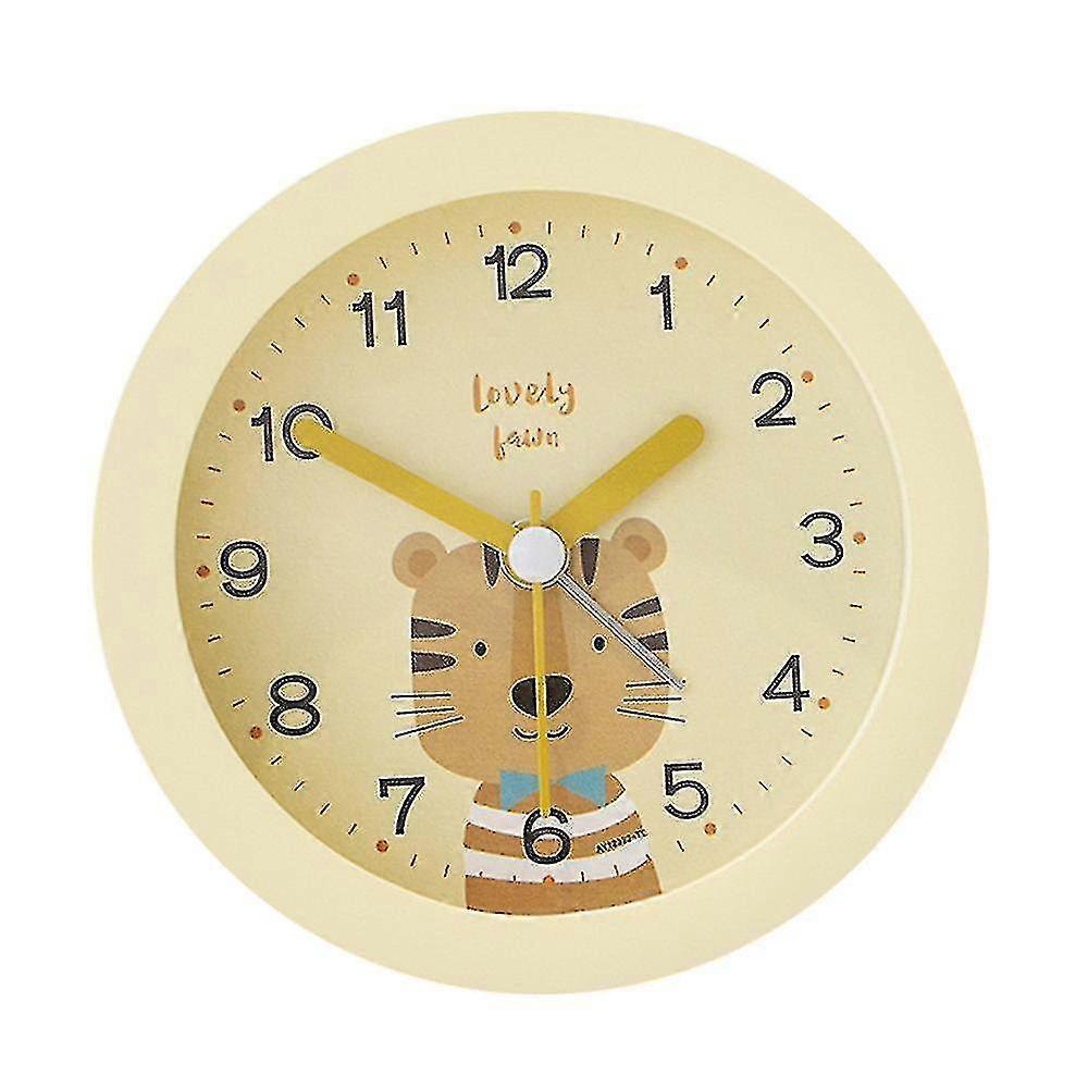 Children Alarm Clock Without Ticking Boys Girls Round Cartoon Light Alarm Clock Travel Alarm Clock Student Alarm Clock