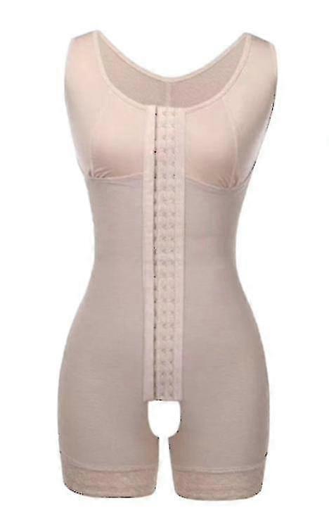 Women's One-piece Shapewear Open Crotch Body Support Corset Khaki