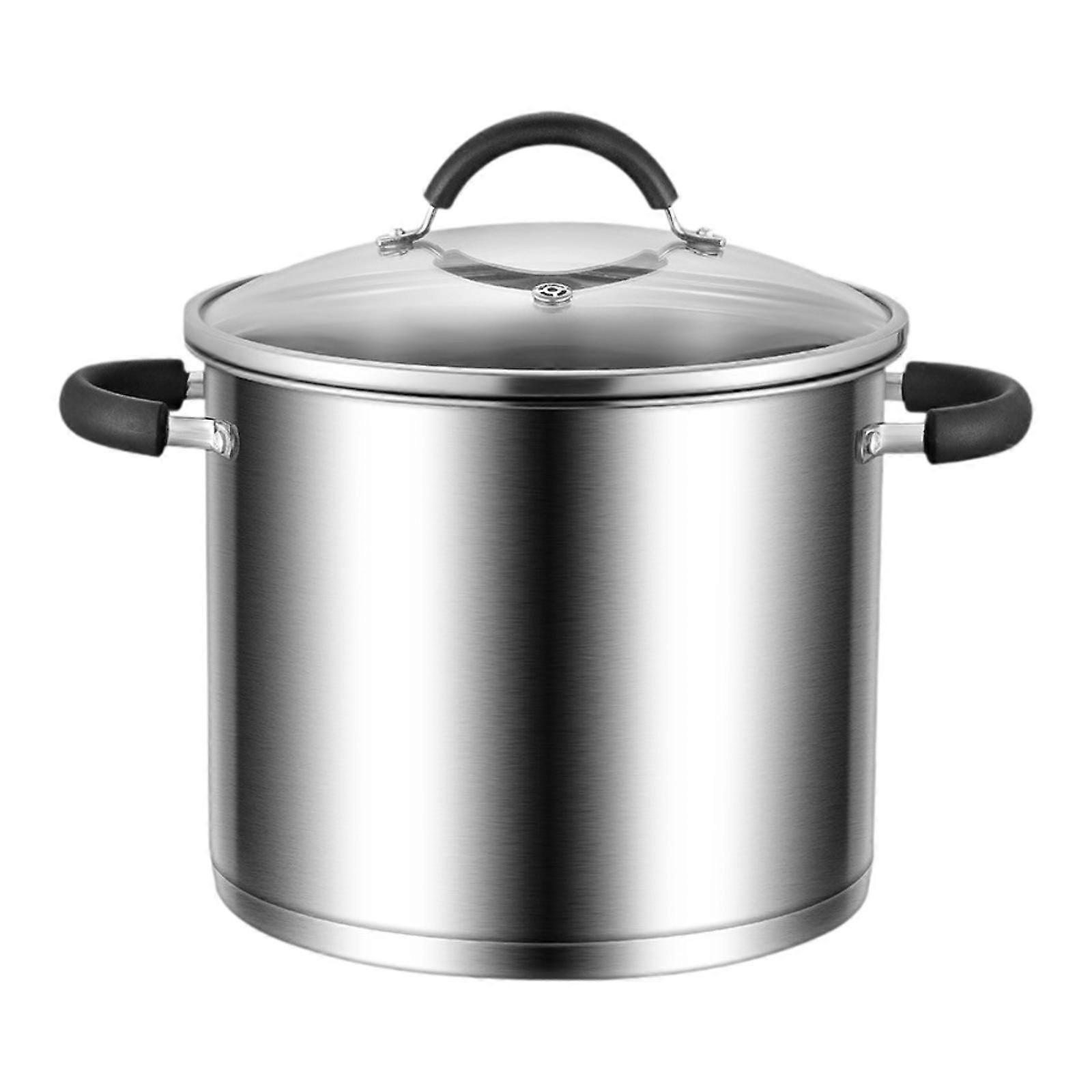 不锈钢汤锅双手柄带盖，适用于家庭商业餐饮