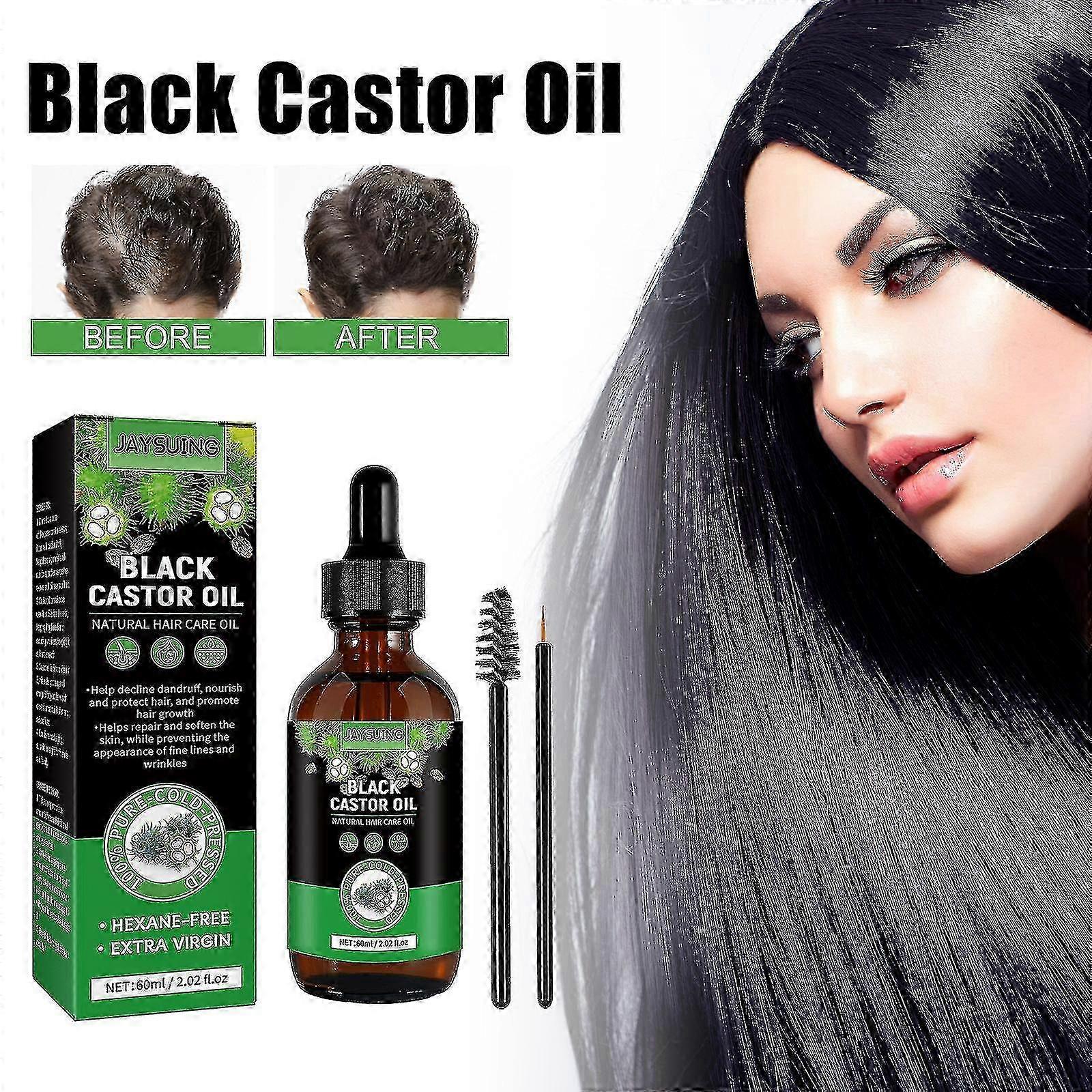 Jaysuing Castorolie Haarserum Hydraterende haaruitval Anti-val Versteviging Zwarte ricinusolie Haarverzorging etherische olie |