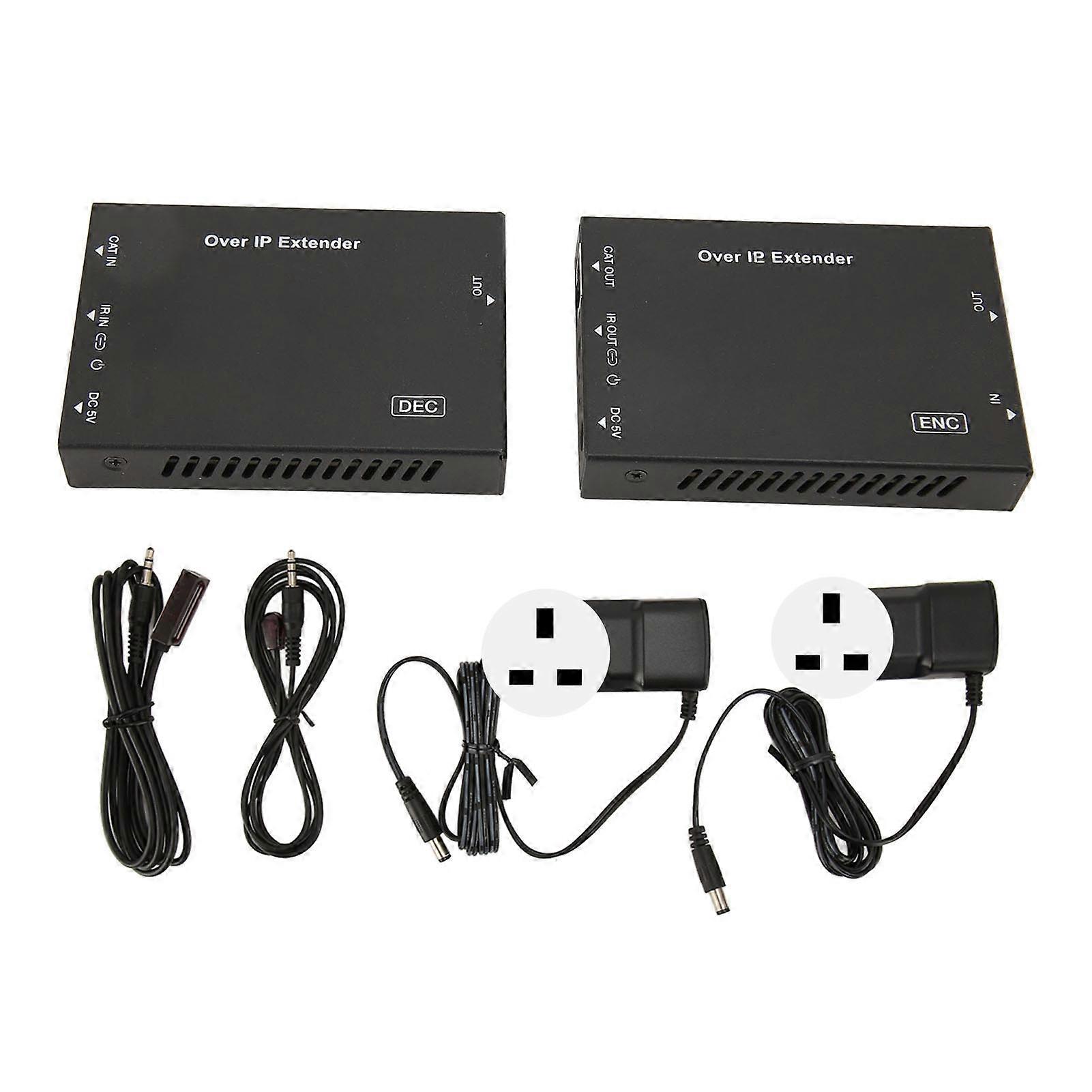 150m HD Multimedia Interface Over IP Extender 1920x1200 At 60Hz IP Extender with Loop Out 100‑240V UK Plug