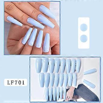 Ongles pressés de couleur unie Charming Com Jelly Glue Modèle