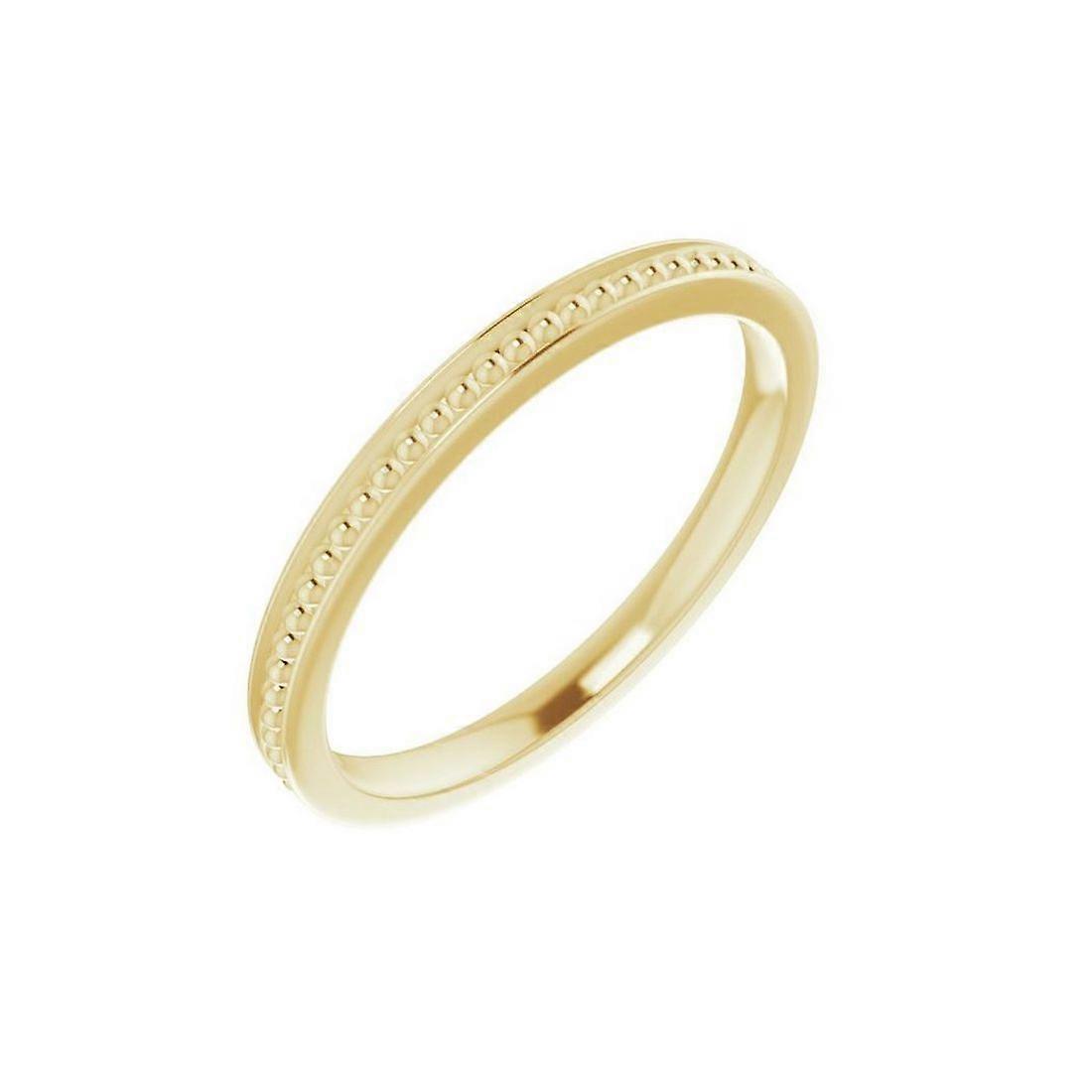 14k Solid Yellow Gold Size 7 Stackable Bead Ring-Stackable-Ring for Women