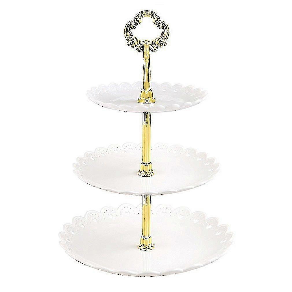 3 Tier Cake Stand Afternoon Tea Wedding Plates Party Tableware Bakeware Plastic Tray Display Rack Cake Decorating Tools