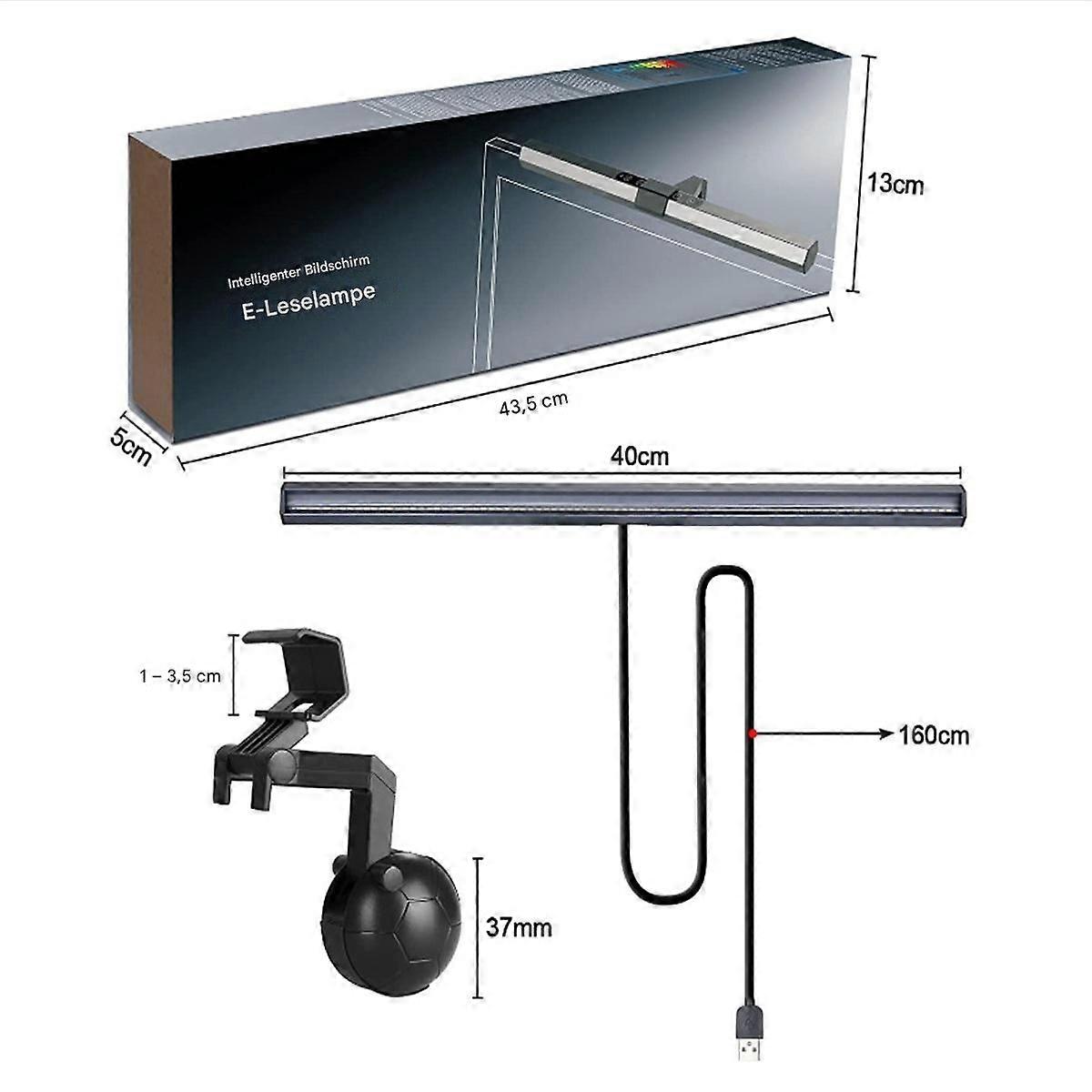 Cross-border New Black Technology Laptop Clip Light Asymmetric Dimming LED Screen Smart Eye Protection Hanging Lamp-Desktop Computer Touch Model