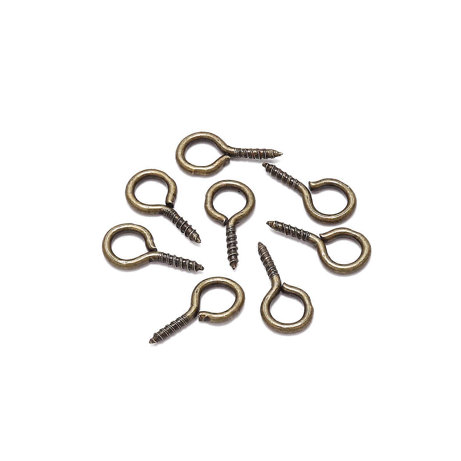 200pcs Eye Hooks Eye Hooks 12x5.5mm/0.5x0.2in Bright Color Manual Grinding Polishing DIY Making Eyel
