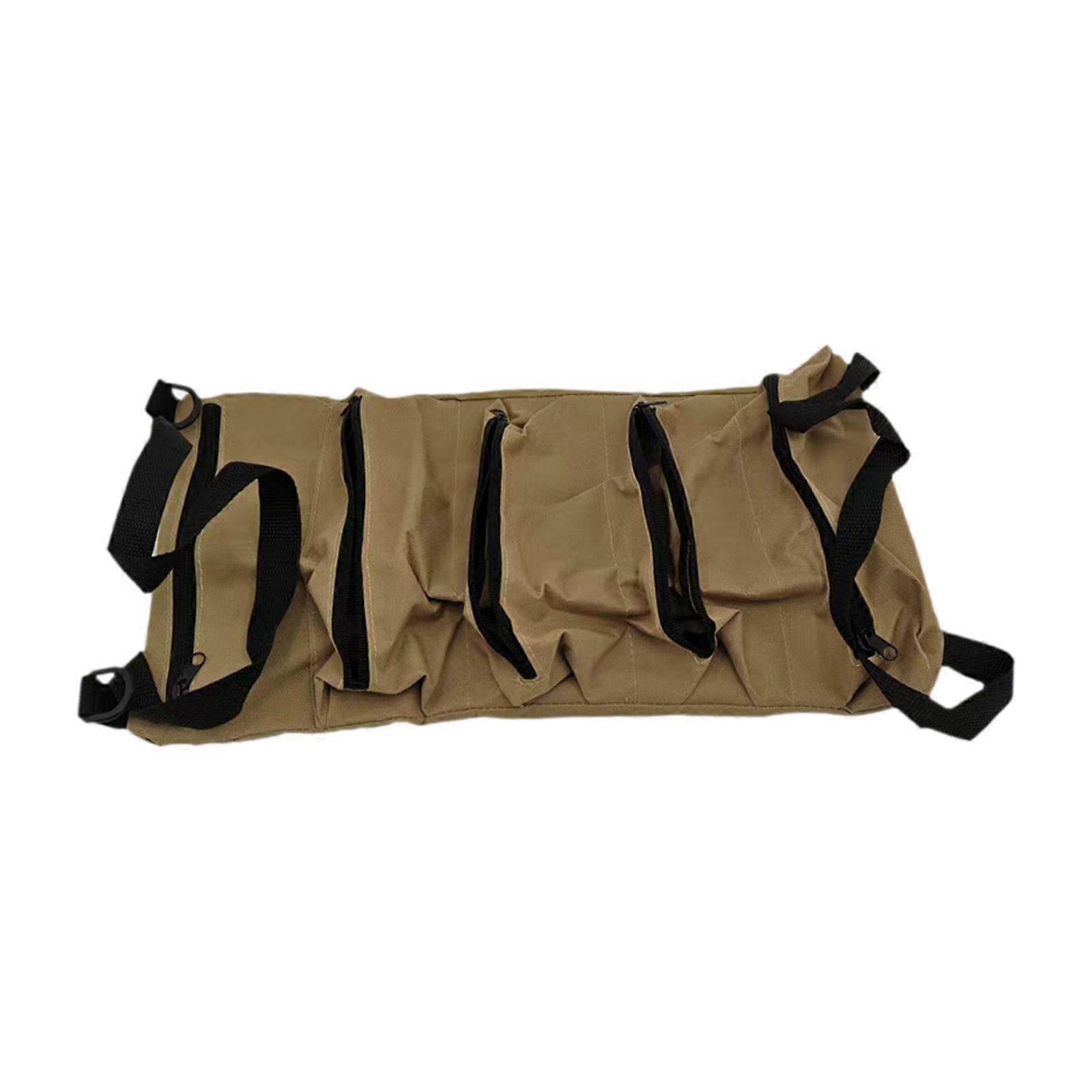 Tool Roll up Bag Handbag with 5 Zipper Pockets Waterproof Multifunctional