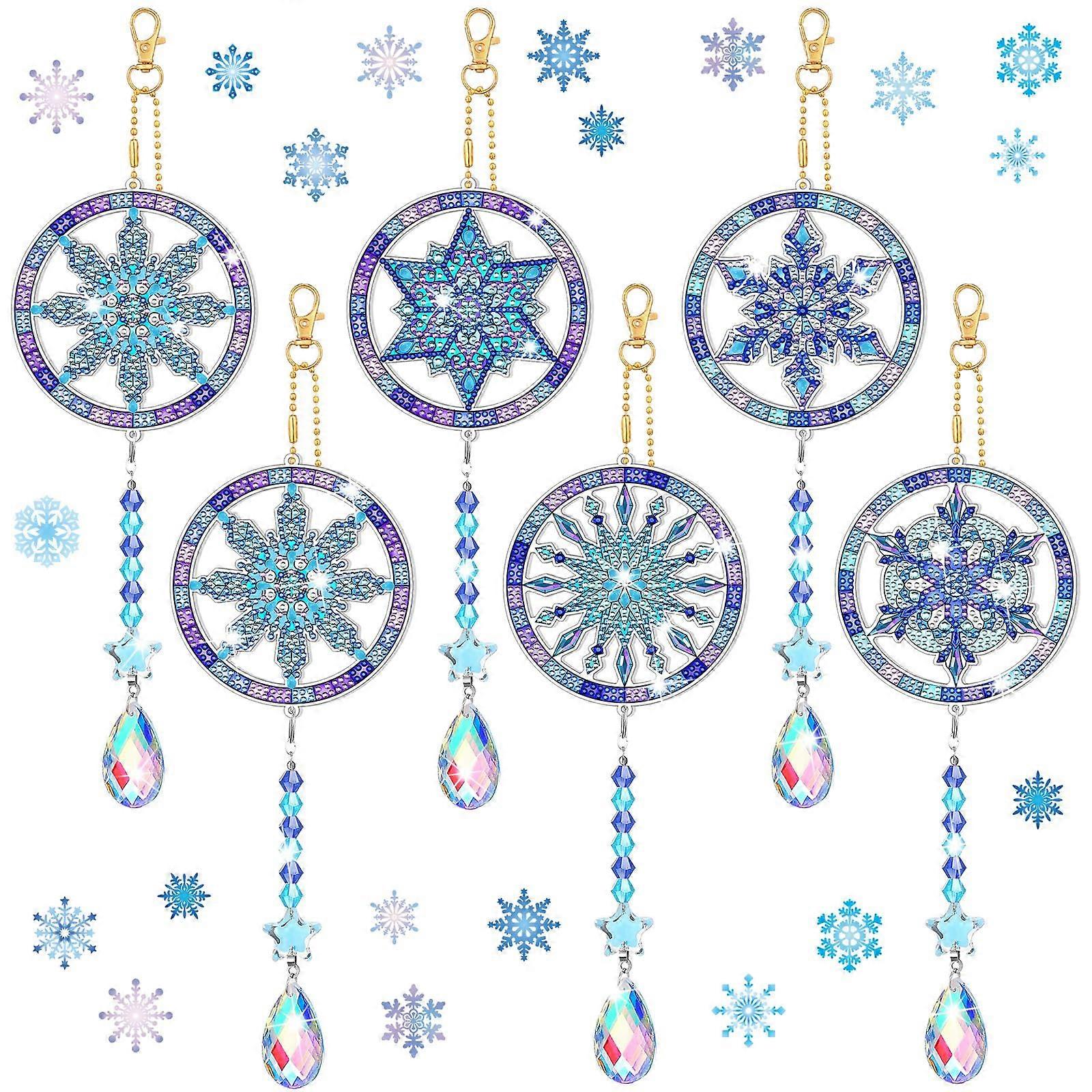 6 Pcs Double Sided Diamond Art Kit for Window and Home Garden Decorations