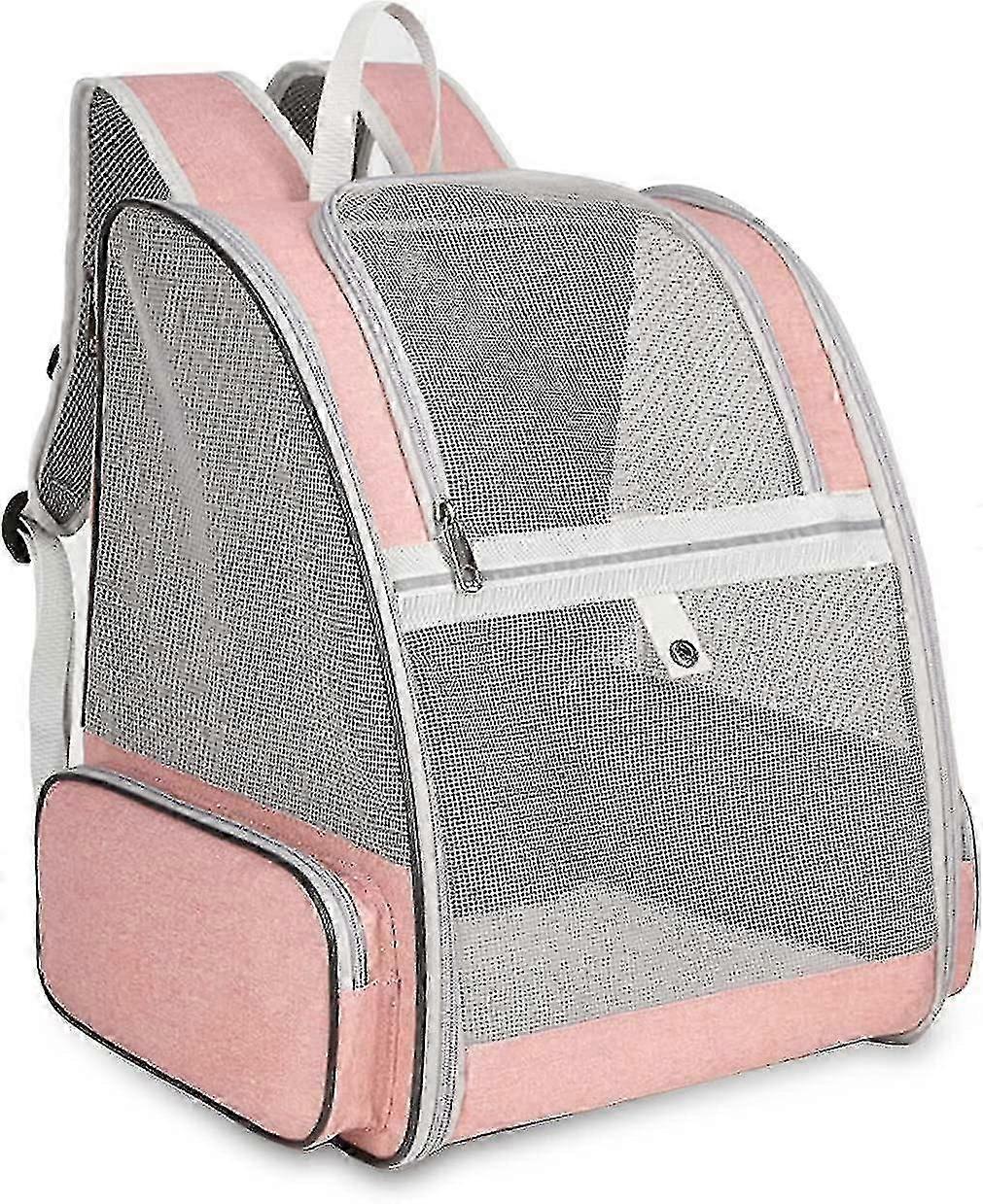 Carrier Bag For Dogs And Cats, Mesh Backpack For Pets Breathable Foldable With Metal Structure, Dog Carrier Bag With Removable Plush Mattress Up To 7.