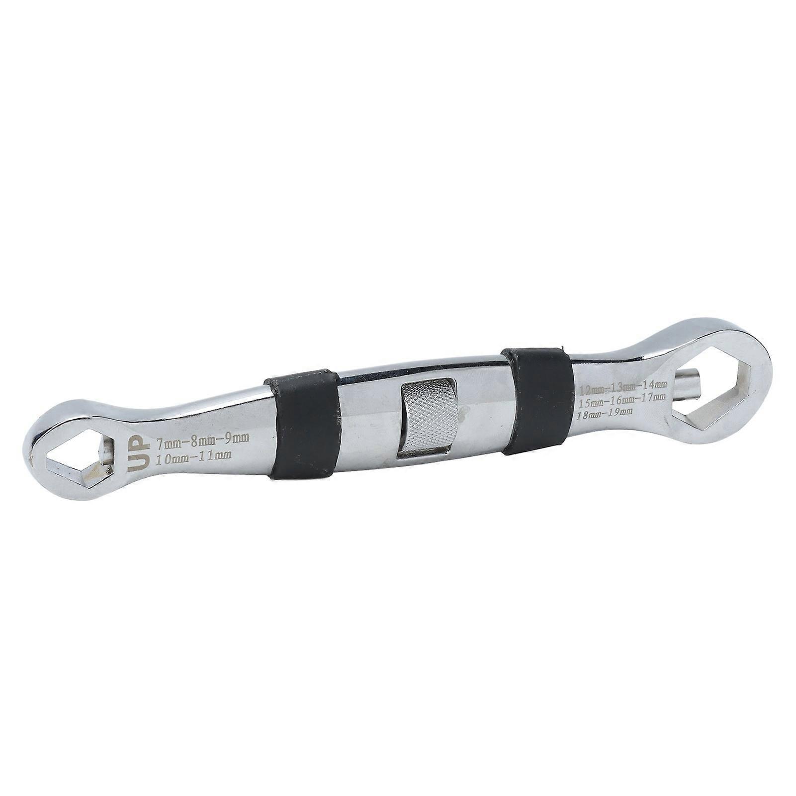 23 In 1 Wrench Adjustable Double Ended Spanner Chrome Vanadium Steel Flat Mouth Short Shank 7-19mm
