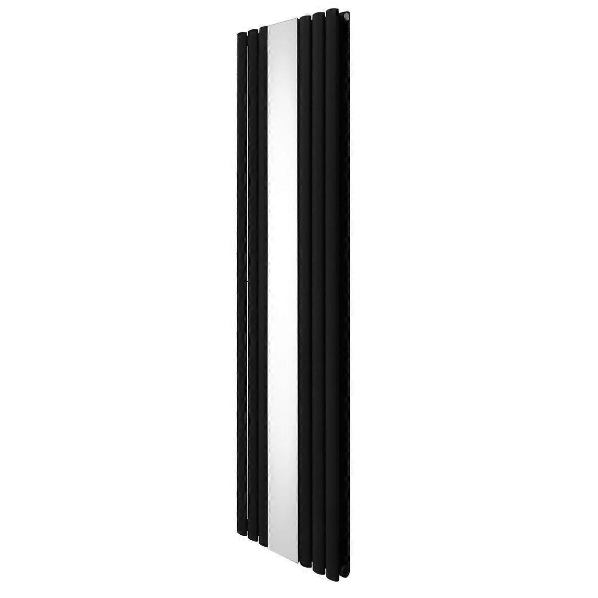 Oval Panel Radiator With Mirror 1800mm x 500mm Modern Designer Double Column Vertical Heater Matt