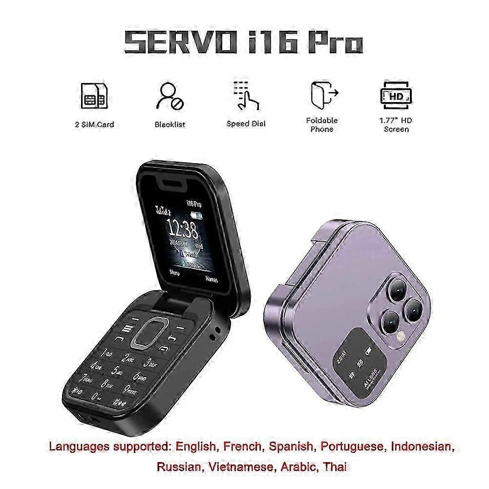 2024 חדש מיני Flip טלפון נייד 2 כרטיסי סים תצוגה קטנה מתקפל טלפון סלולרי