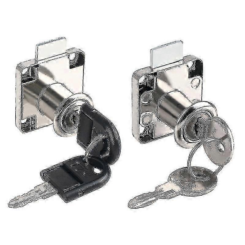 2Pcs Cam Lock with 2 Keys, Secure Cabinet Door Lock for Home, Office, Storage