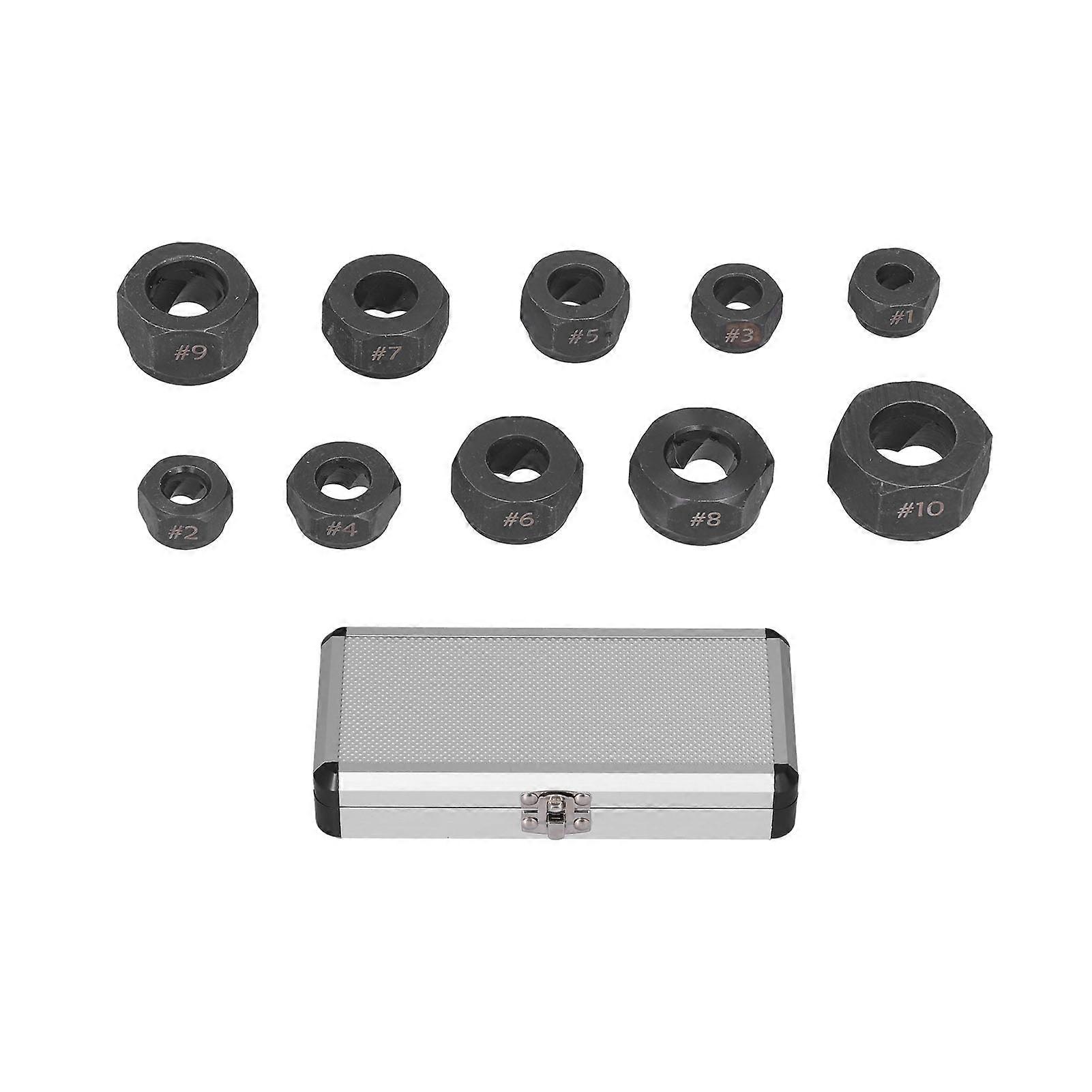 Nut Remover Bolt Extractor Metal 10 in 1 Screw Removal Tool Set Kit with Storage Box