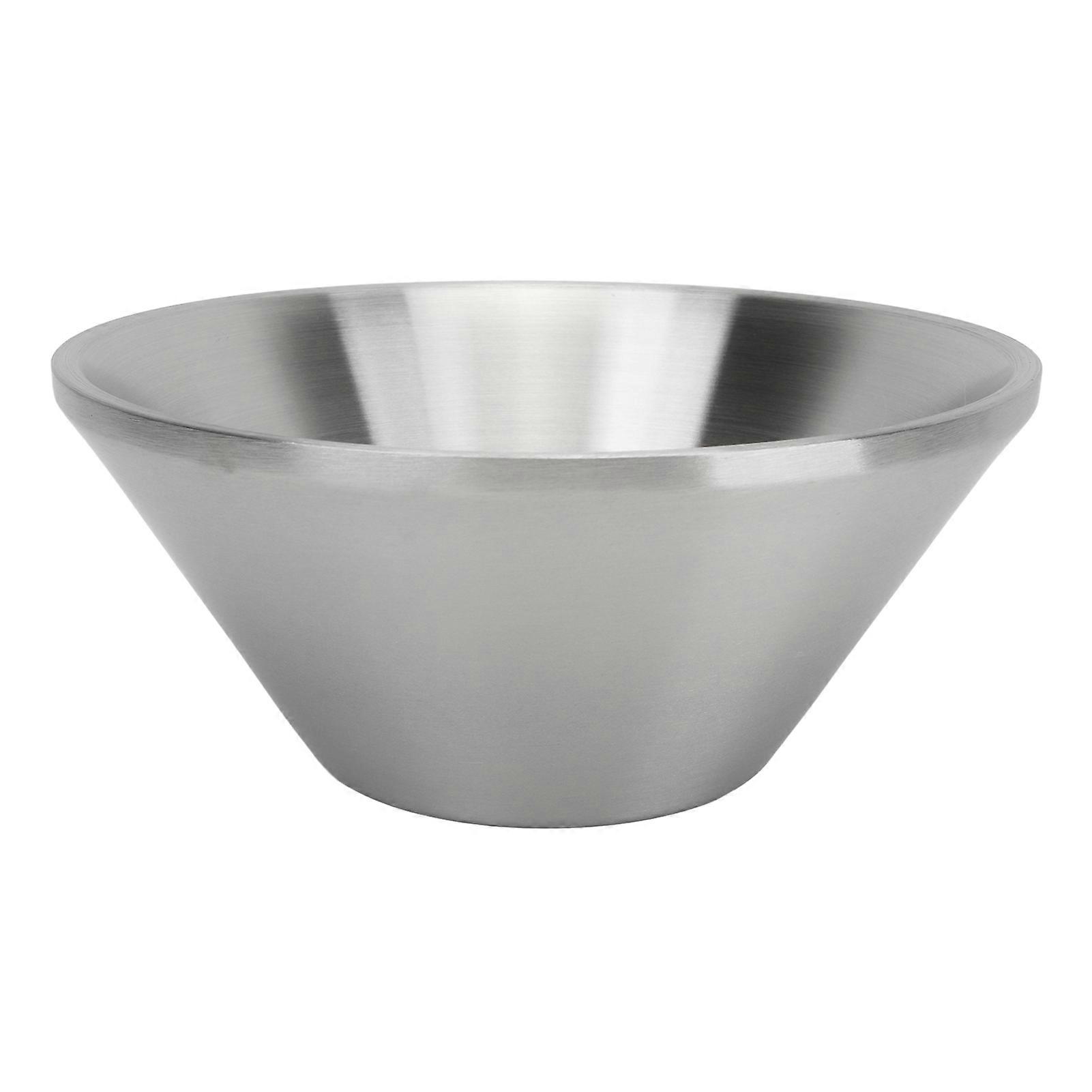 Stainless Steel Multi Function Salad Bowl Double Layer Salad Bowl Silver Noodles Bowl Kitchen Tableware 16cm