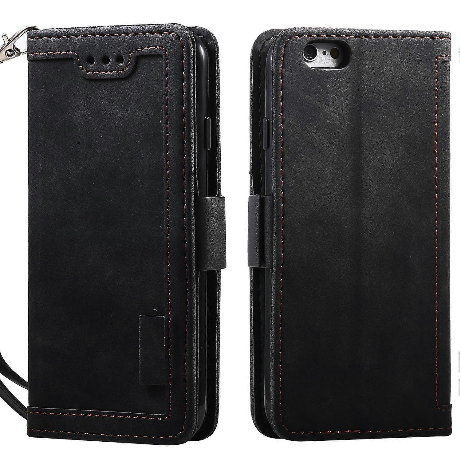Retro Splicing Horizontal Flip Leather Case