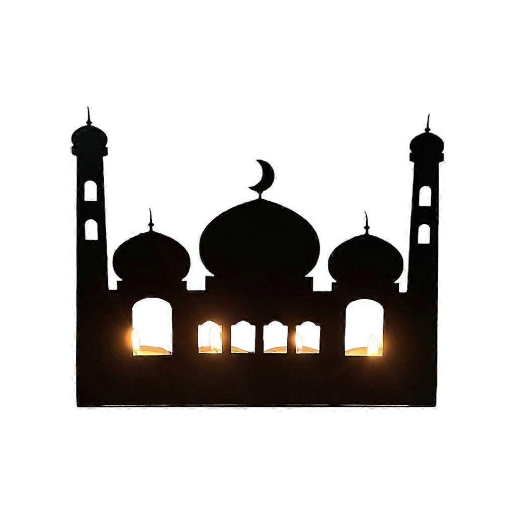 Eid Mubarak Foldable Castle Candlestick Led Wind Light Desktop Decor