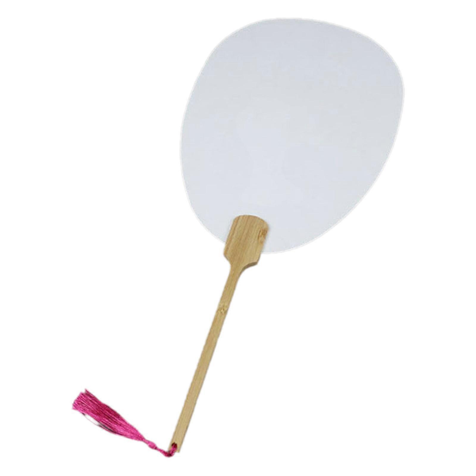 Blank Hand Fan Rice Paper Chinese Round Unfinished Fan Painting Fan Blank Graffiti Fan Calligraphys Program Fan
