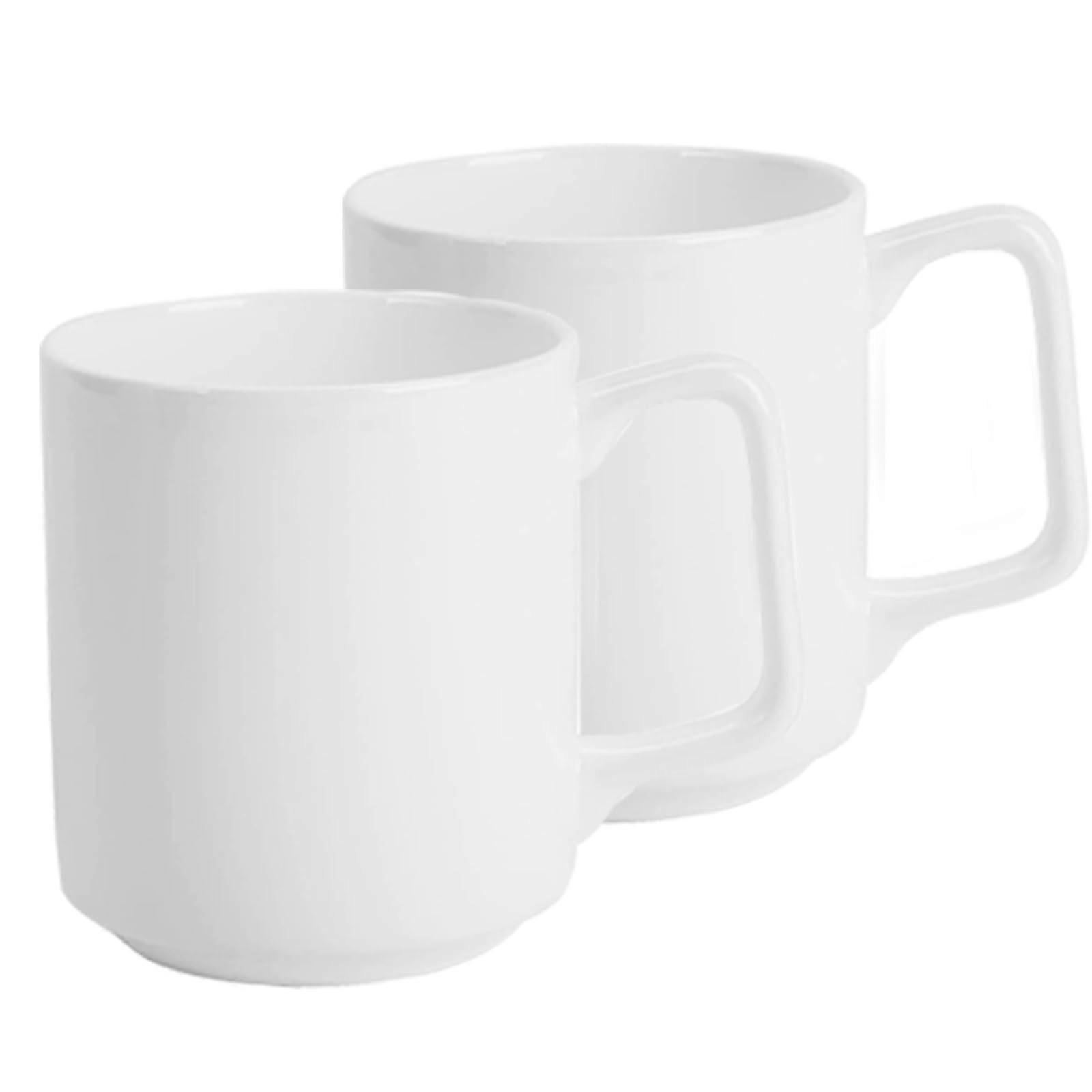 Fine Bone Ceramic Coffee Mugs Set of 2 Handles 15oz for Hot Beverages Coffee Cappuccino Latte Cocoa Tea